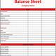 Balance Statement Excel Template