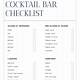 Bartender Checklist Template