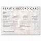 Beauty Salon Client Record Card Template