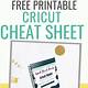 Beginner Free Printable Cricut Cheat Sheets
