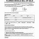 Bill Of Sale For Car Florida Template