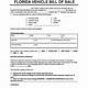 Bill Of Sale Template For Car Florida