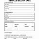 Bill Of Sale Vehicle Template