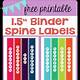 Binder Label Template