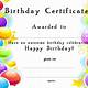 Birthday Certificate Templates Free Printable