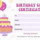 Birthday Gift Certificate Template Free