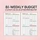 Biweekly Budget Template Printable