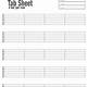 Blank Guitar Tab Printable