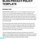 Blog Privacy Policy Template Free