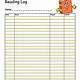 Book Log Printable Free