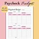 Budget By Paycheck Printable