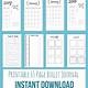 Bullet Journal Planner Template