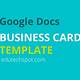 Business Card Template Google Docs