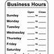 Business Hours Template Google Docs