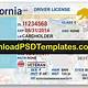 California Id Template Photoshop