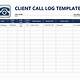 Call Log Template Excel Free