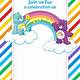 Care Bear Invitation Template Free