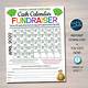 Cash Calendar Fundraiser Template Free