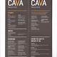 Cava Printable Menu