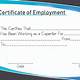 Certificate Of Employment Template Free