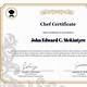 Chef Certificate Template Free Download