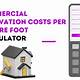 Commercial Renovation Costs Per Square Foot Calculator
