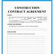 Construction Agreement Contract Template
