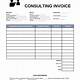 Consultant Invoice Template Word