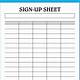 Contest Sign Up Sheet Template