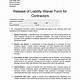 Contractor Release Of Liability Form Template