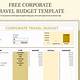 Corporate Travel Budget Template