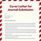 Cover Letter Template Journal Submission