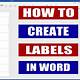 Creating A Label Template In Word