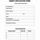 Credit Application Form Template Free