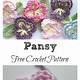 Crochet Pansy Free Pattern