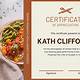 Culinary Certificate Template