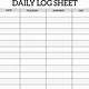 Daily Log Sheet Template