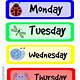 Days Of The Week Labels Printable Free