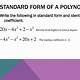 Definition Of Standard Form Of A Polynomial
