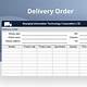 Delivery Order Template Excel