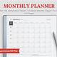 Digital Monthly Planner Template