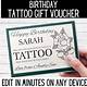 Downloadable Tattoo Voucher Template