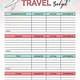 Downloadable Travel Budget Template