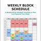 Editable Block Schedule Template