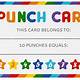 Editable Free Printable Punch Card Template