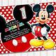 Editable Mickey Mouse 1st Birthday Invitations Template Free