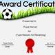 Editable Soccer Certificate Template