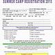 Editable Summer Camp Registration Form Template
