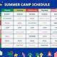 Editable Summer Camp Schedule Template