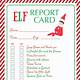 Elf Report Card Printable Free